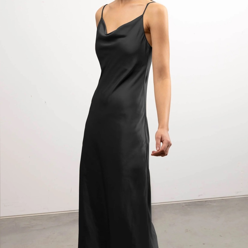 Sleek Black Midi Dress